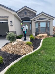 man spraying pest control product